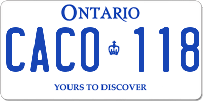 ON license plate CACO118