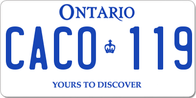 ON license plate CACO119