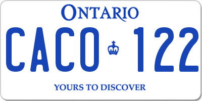 ON license plate CACO122