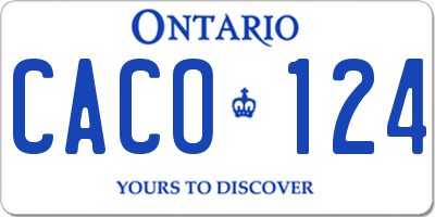 ON license plate CACO124