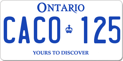 ON license plate CACO125