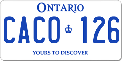 ON license plate CACO126