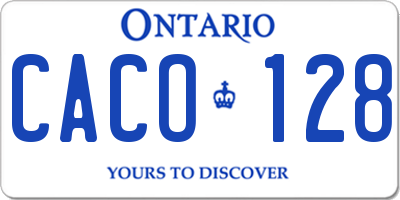 ON license plate CACO128