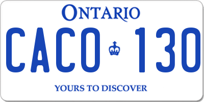 ON license plate CACO130