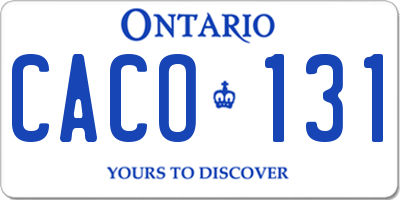 ON license plate CACO131