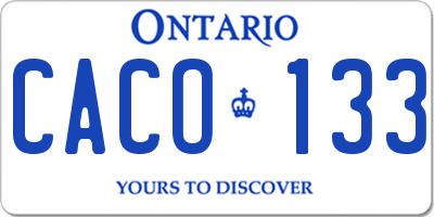 ON license plate CACO133