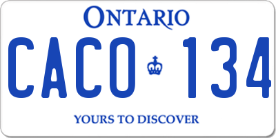 ON license plate CACO134