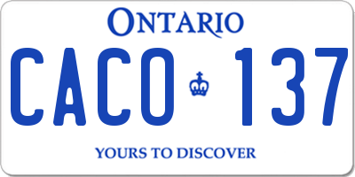 ON license plate CACO137