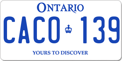 ON license plate CACO139