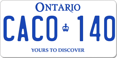 ON license plate CACO140