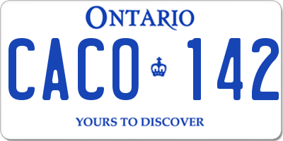 ON license plate CACO142