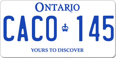 ON license plate CACO145