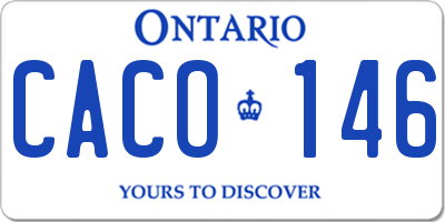 ON license plate CACO146