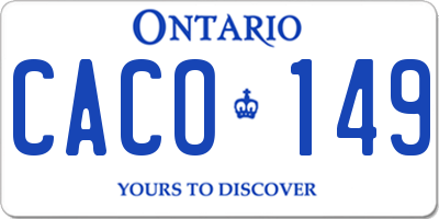 ON license plate CACO149