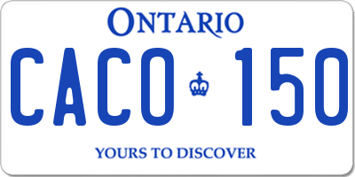 ON license plate CACO150