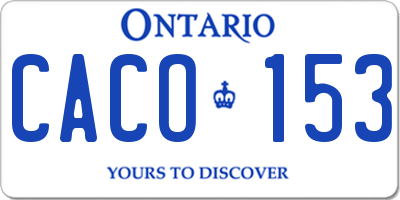 ON license plate CACO153