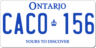 ON license plate CACO156