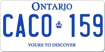 ON license plate CACO159