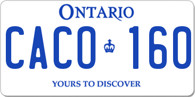 ON license plate CACO160