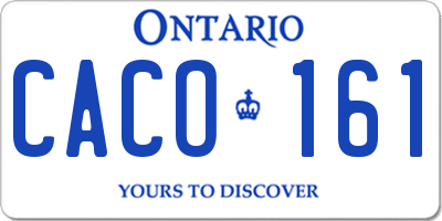 ON license plate CACO161