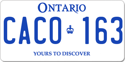 ON license plate CACO163