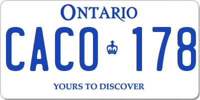 ON license plate CACO178