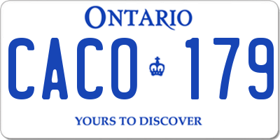 ON license plate CACO179