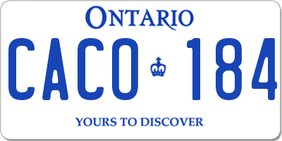 ON license plate CACO184