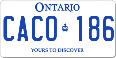 ON license plate CACO186