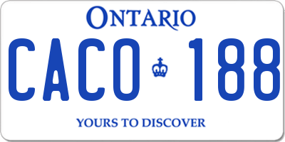 ON license plate CACO188