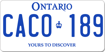 ON license plate CACO189