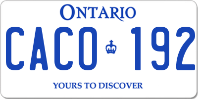 ON license plate CACO192