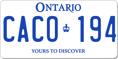 ON license plate CACO194