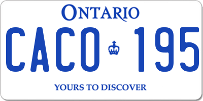 ON license plate CACO195