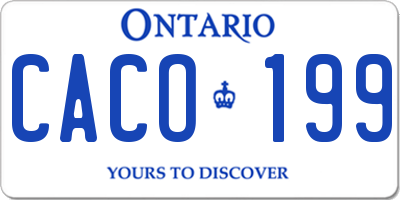 ON license plate CACO199