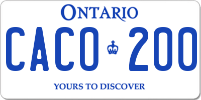 ON license plate CACO200