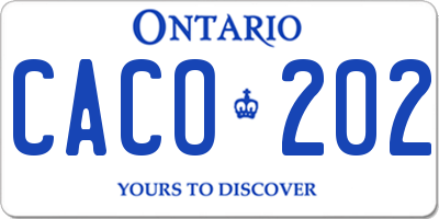 ON license plate CACO202