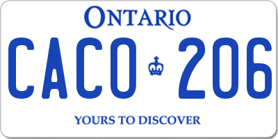 ON license plate CACO206