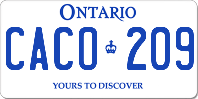 ON license plate CACO209