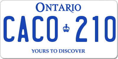 ON license plate CACO210