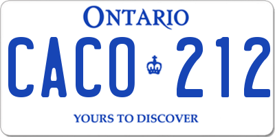 ON license plate CACO212