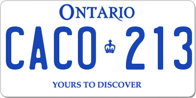 ON license plate CACO213