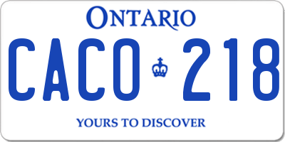 ON license plate CACO218