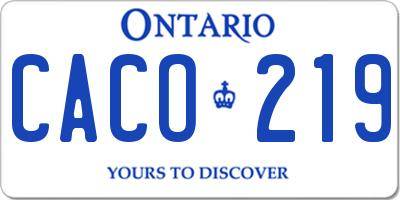 ON license plate CACO219