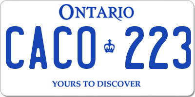 ON license plate CACO223