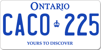 ON license plate CACO225