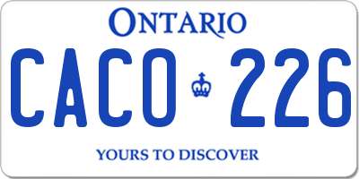 ON license plate CACO226