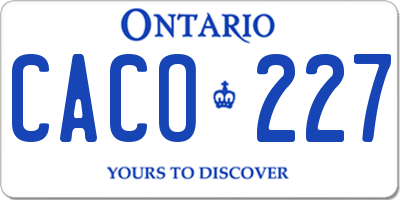 ON license plate CACO227