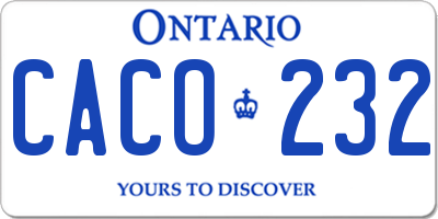 ON license plate CACO232