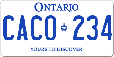 ON license plate CACO234